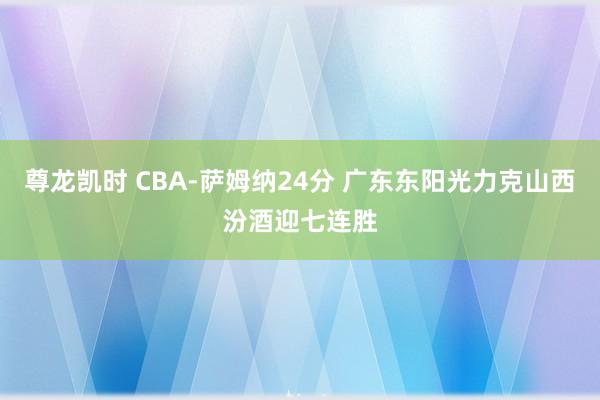尊龙凯时 CBA-萨姆纳24分 广东东阳光力克山西汾酒迎七连胜